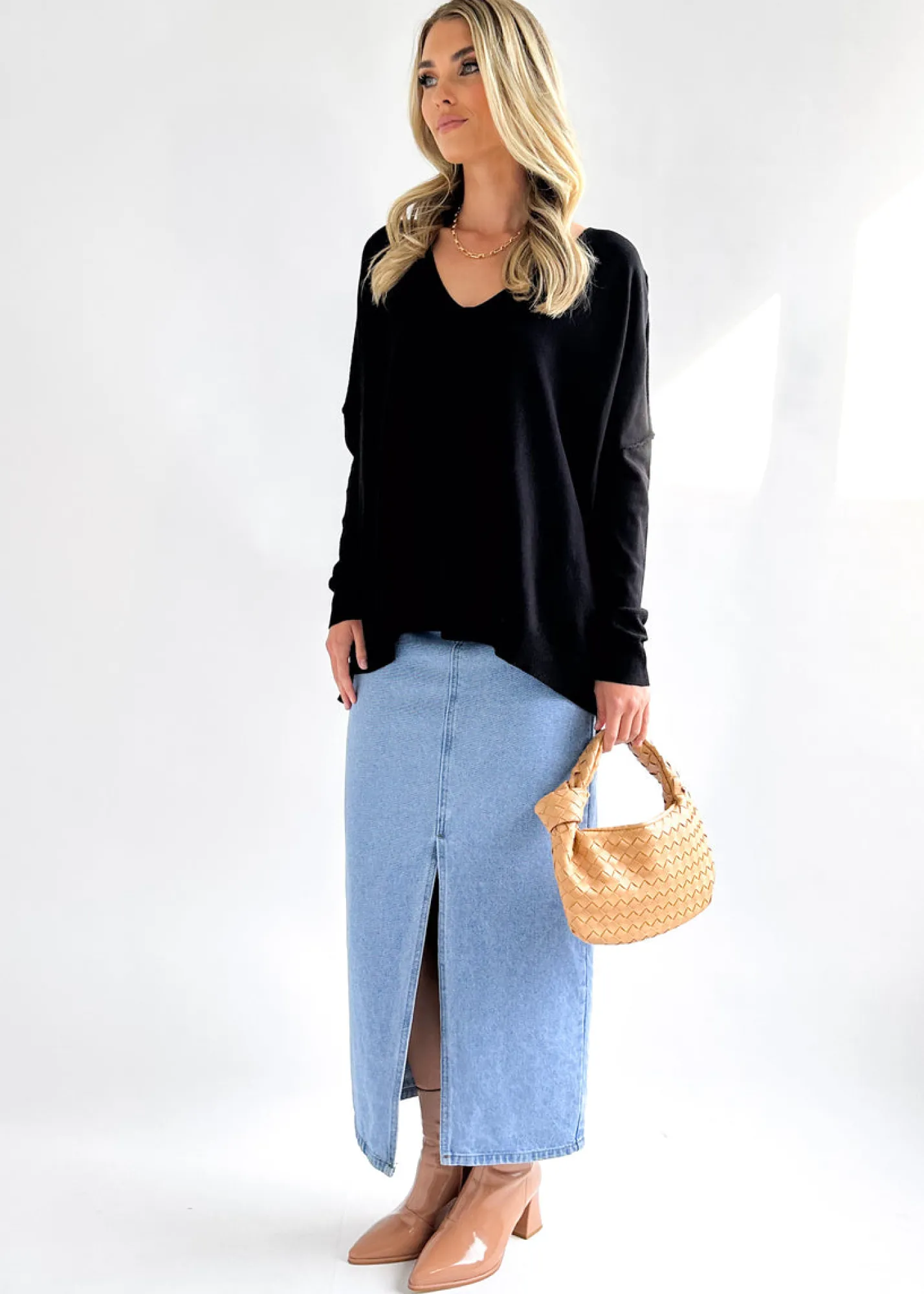 Women Gingham & Heels Basic Tops>Liotta Knit Top