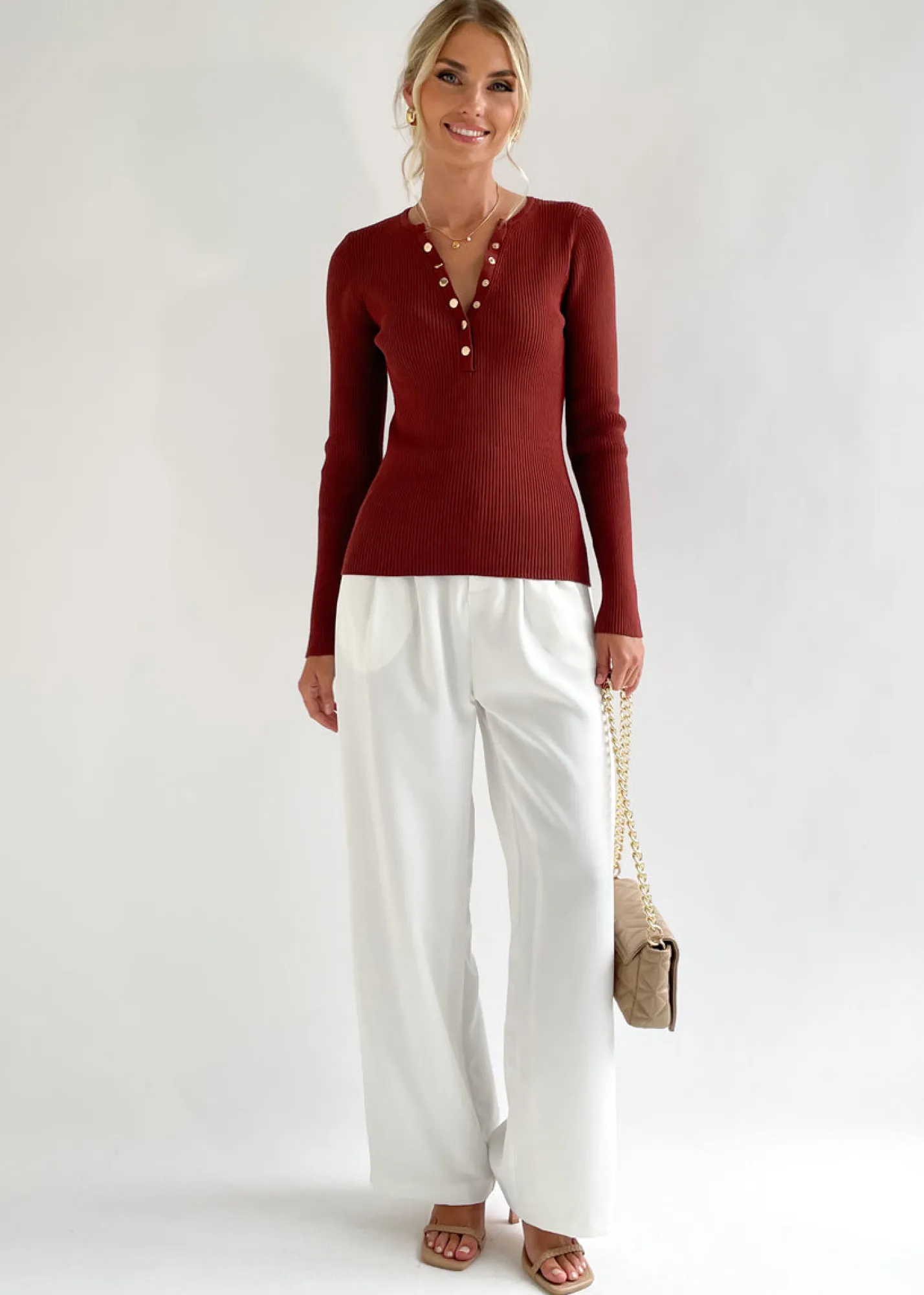 Women Gingham & Heels Basic Tops>Lommy Knit Top