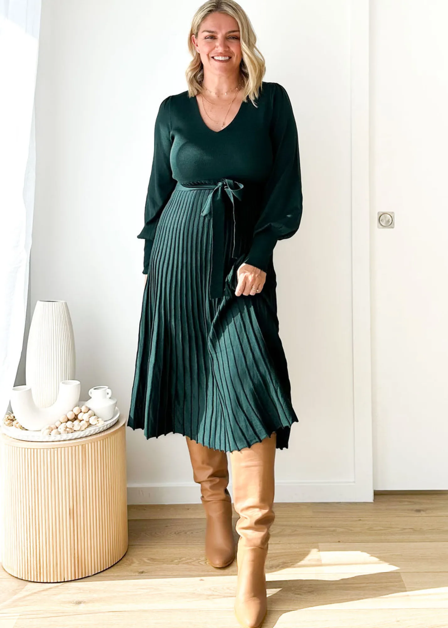Women Gingham & Heels Knit Dresses>Lorrisa Knit Midi Dress