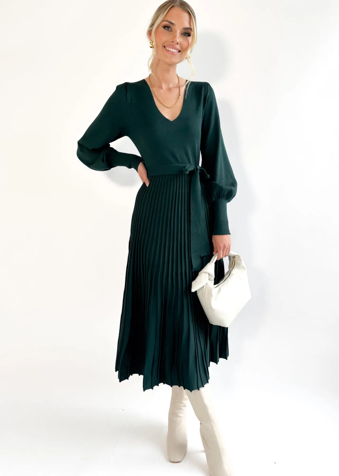 Women Gingham & Heels Knit Dresses>Lorrisa Knit Midi Dress