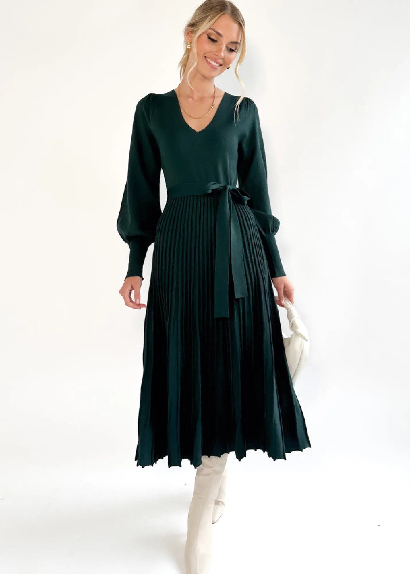 Women Gingham & Heels Knit Dresses>Lorrisa Knit Midi Dress