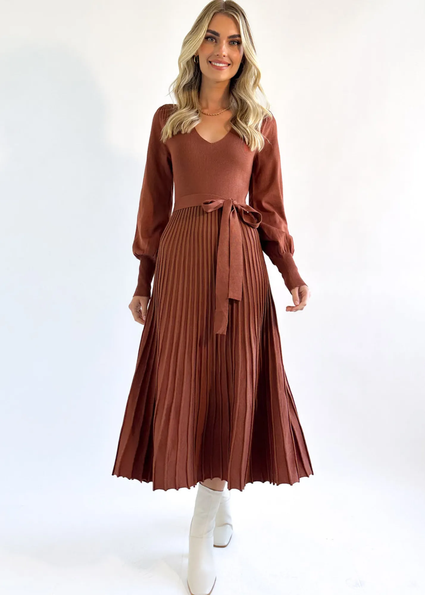 Women Gingham & Heels Knit Dresses>Lorrisa Knit Midi Dress
