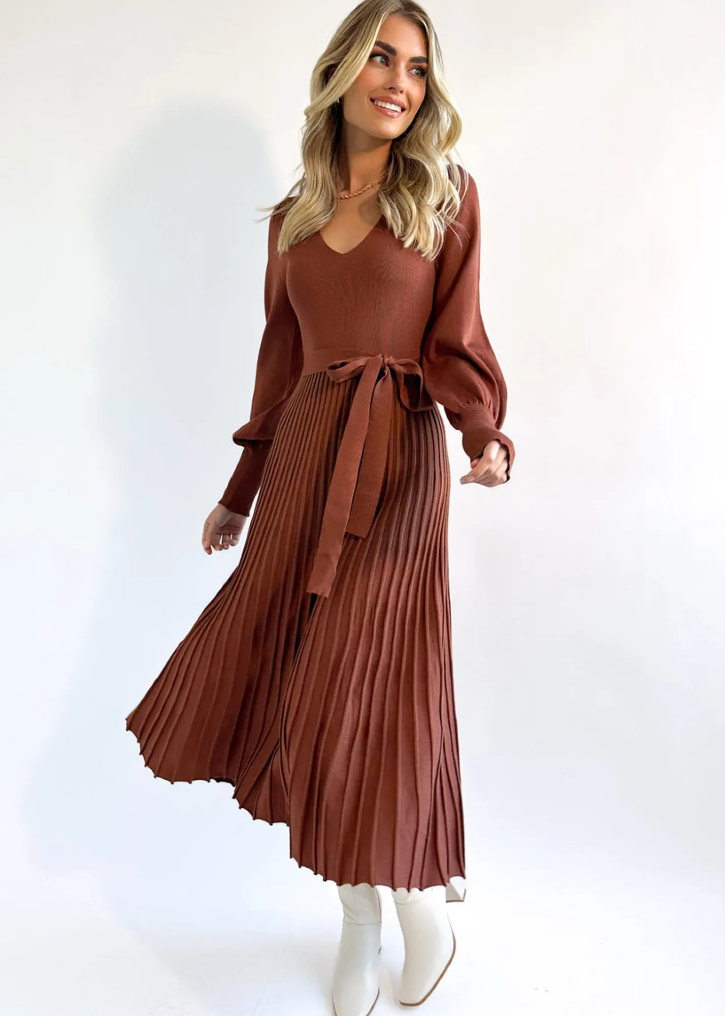 Women Gingham & Heels Knit Dresses>Lorrisa Knit Midi Dress