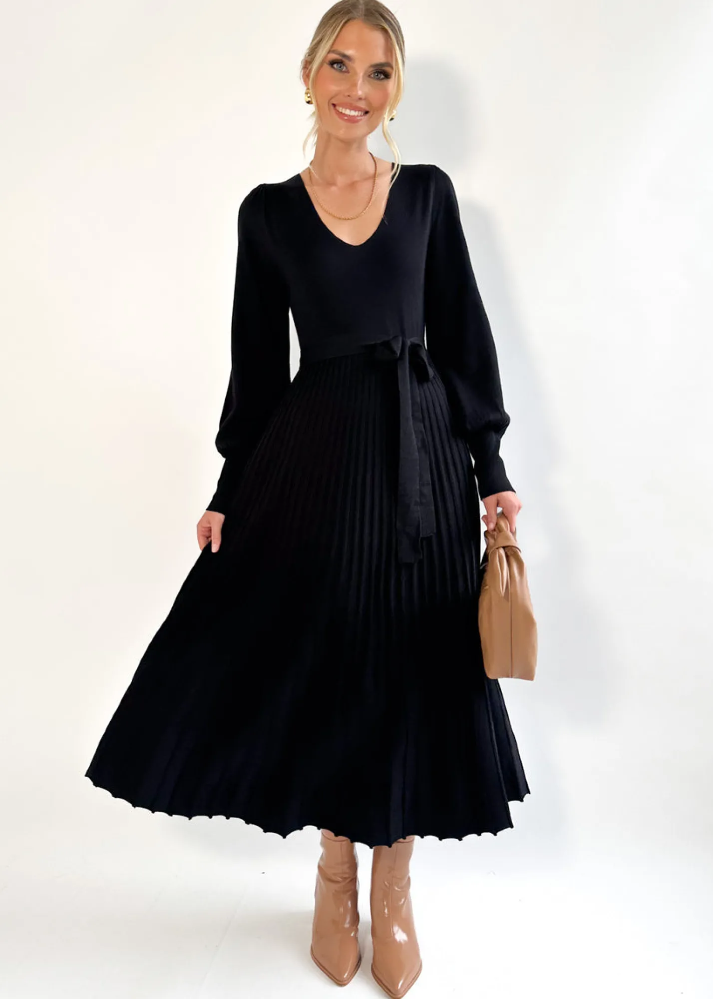 Women Gingham & Heels Knit Dresses>Lorrisa Knit Midi Dress