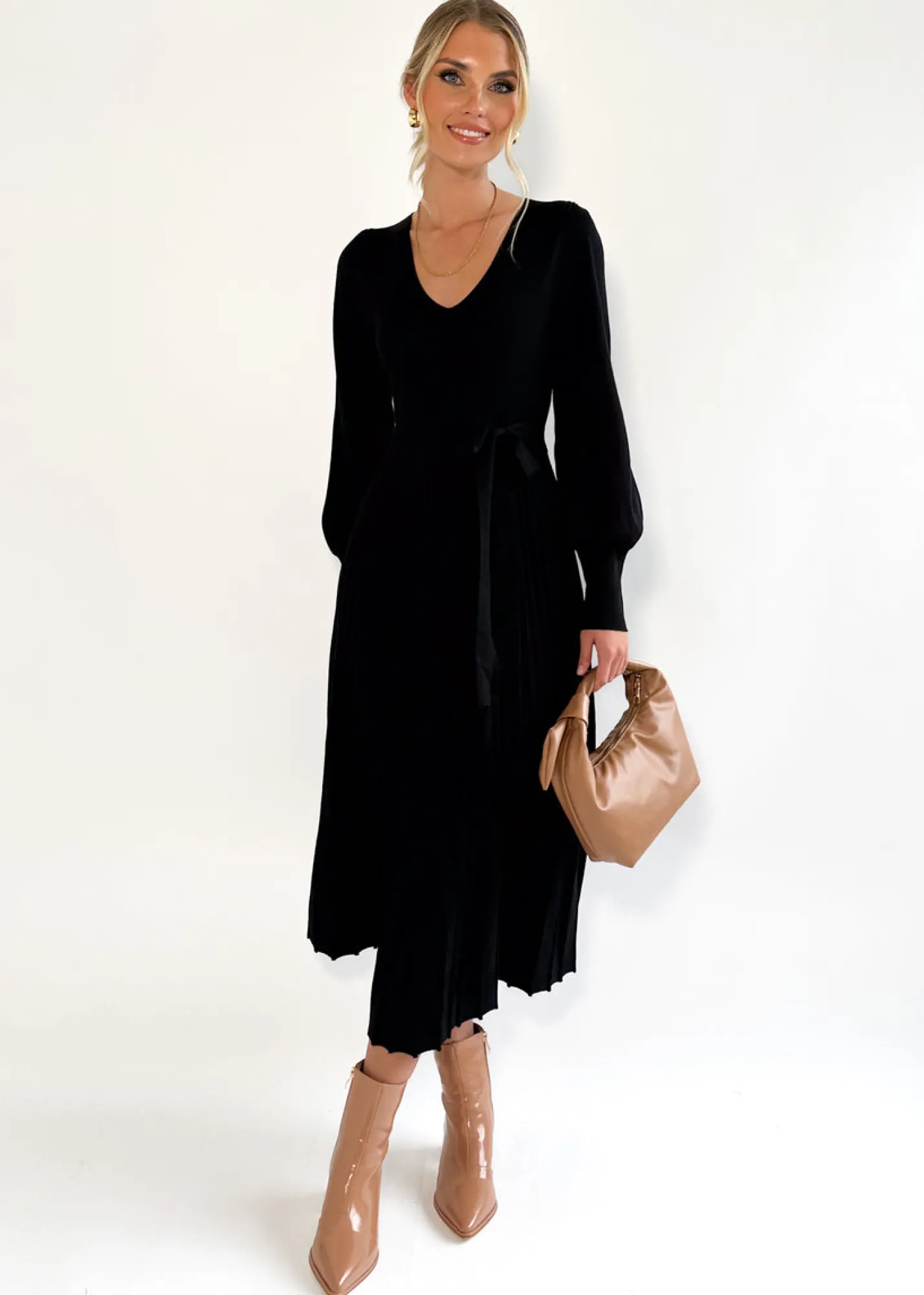Women Gingham & Heels Knit Dresses>Lorrisa Knit Midi Dress