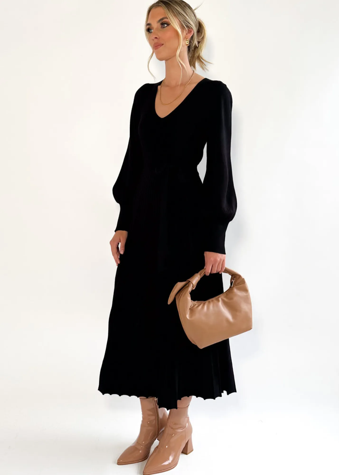 Women Gingham & Heels Knit Dresses>Lorrisa Knit Midi Dress