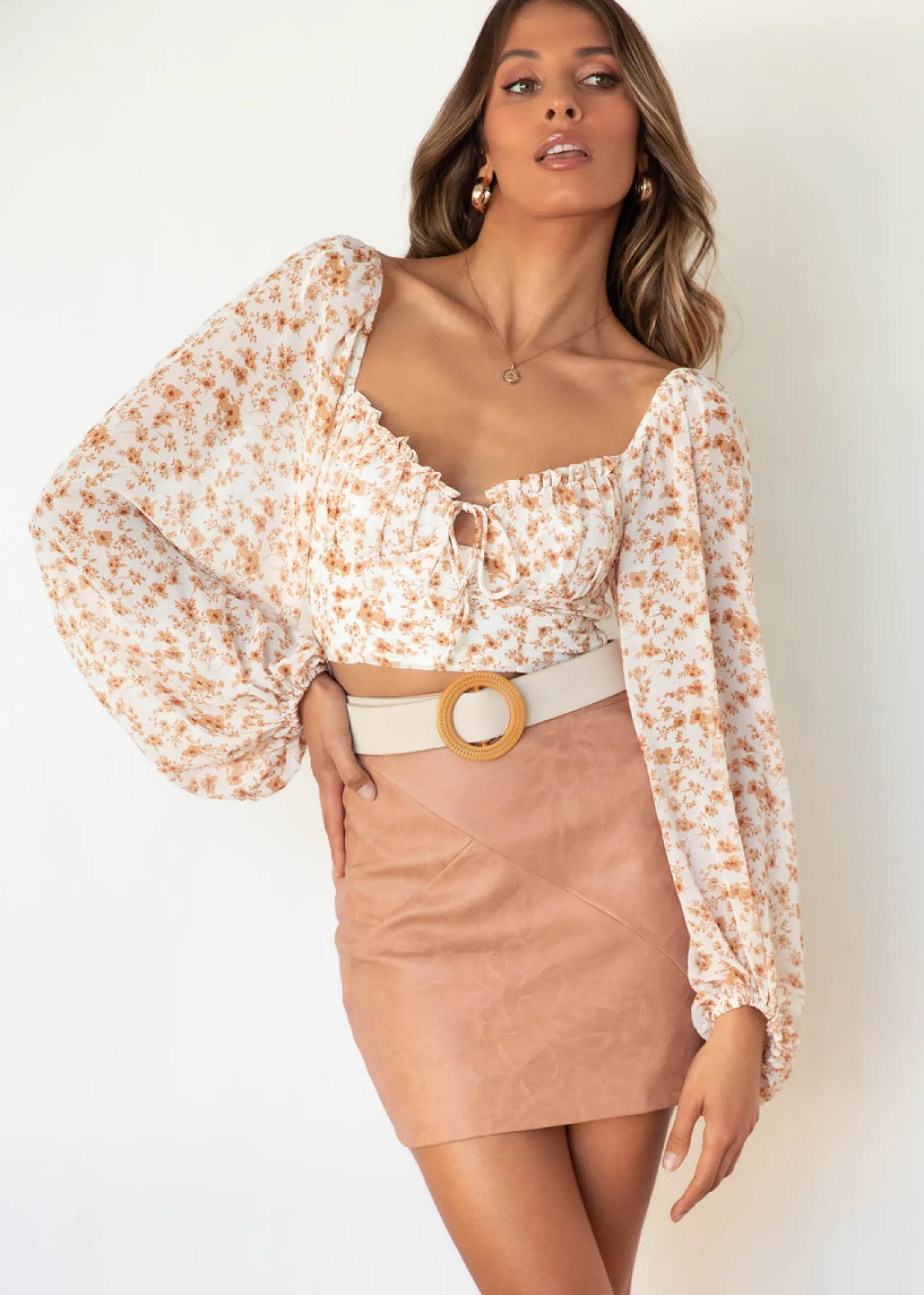 Women Gingham & Heels Blouses>Love Nest Crop Blouse