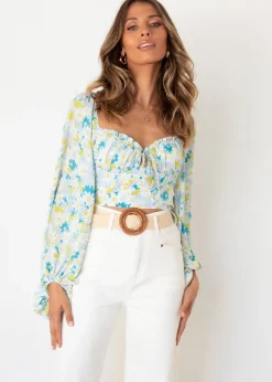 Women Gingham & Heels Blouses>Love Nest Crop Blouse