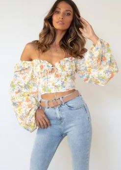 Women Gingham & Heels Blouses>Love Nest Crop Blouse
