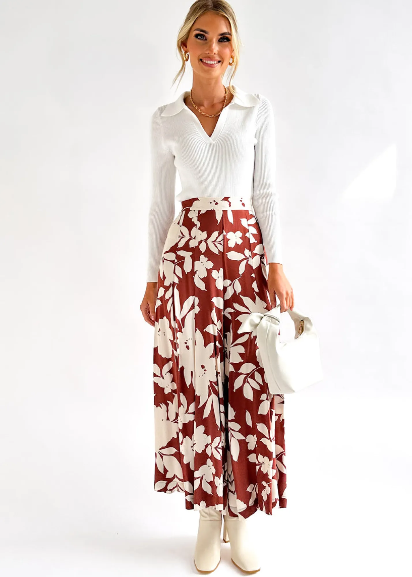 Women Gingham & Heels Pants>Lyana Wide Leg Pants