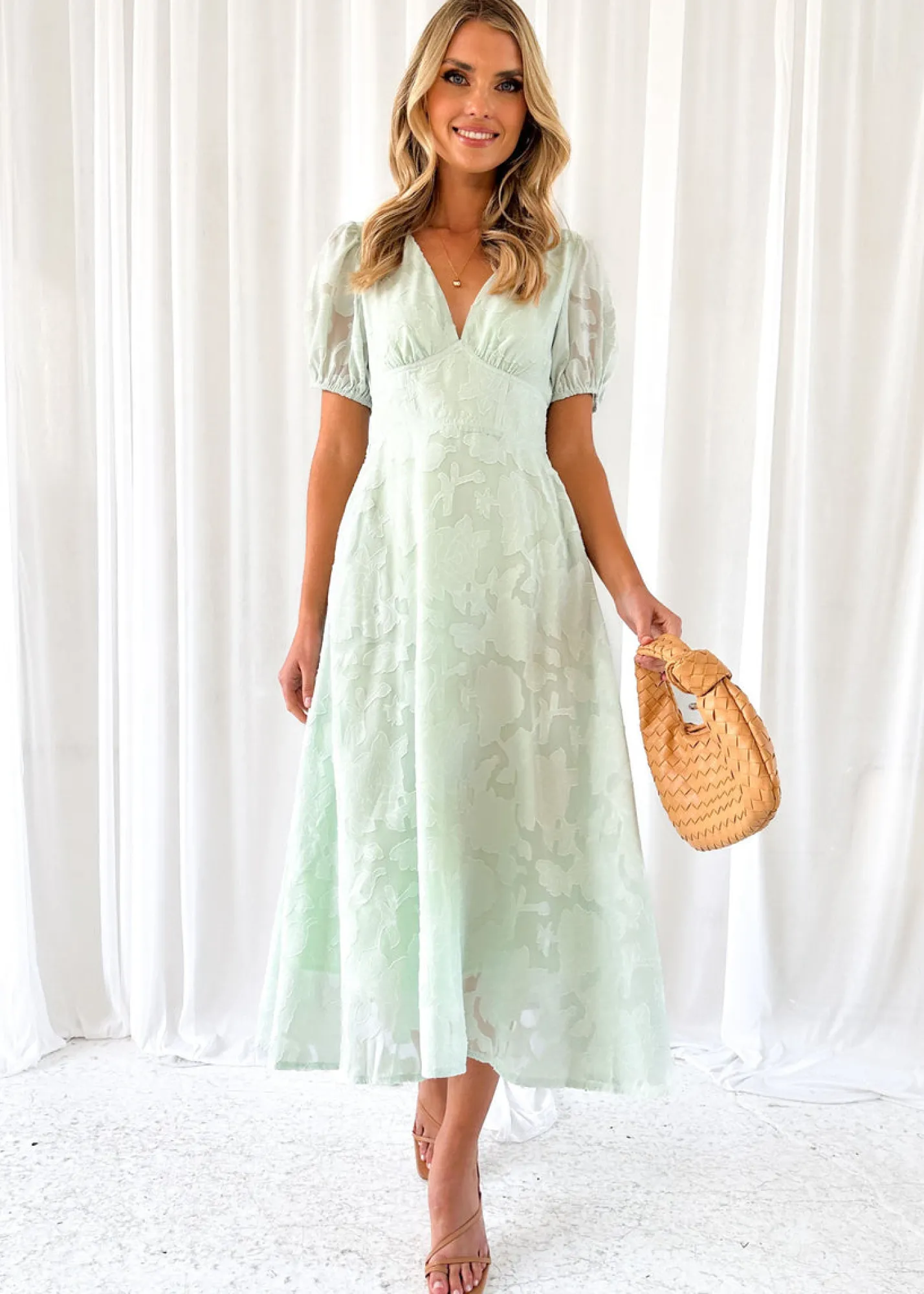 Women Gingham & Heels Midi>Mabbel Midi Dress