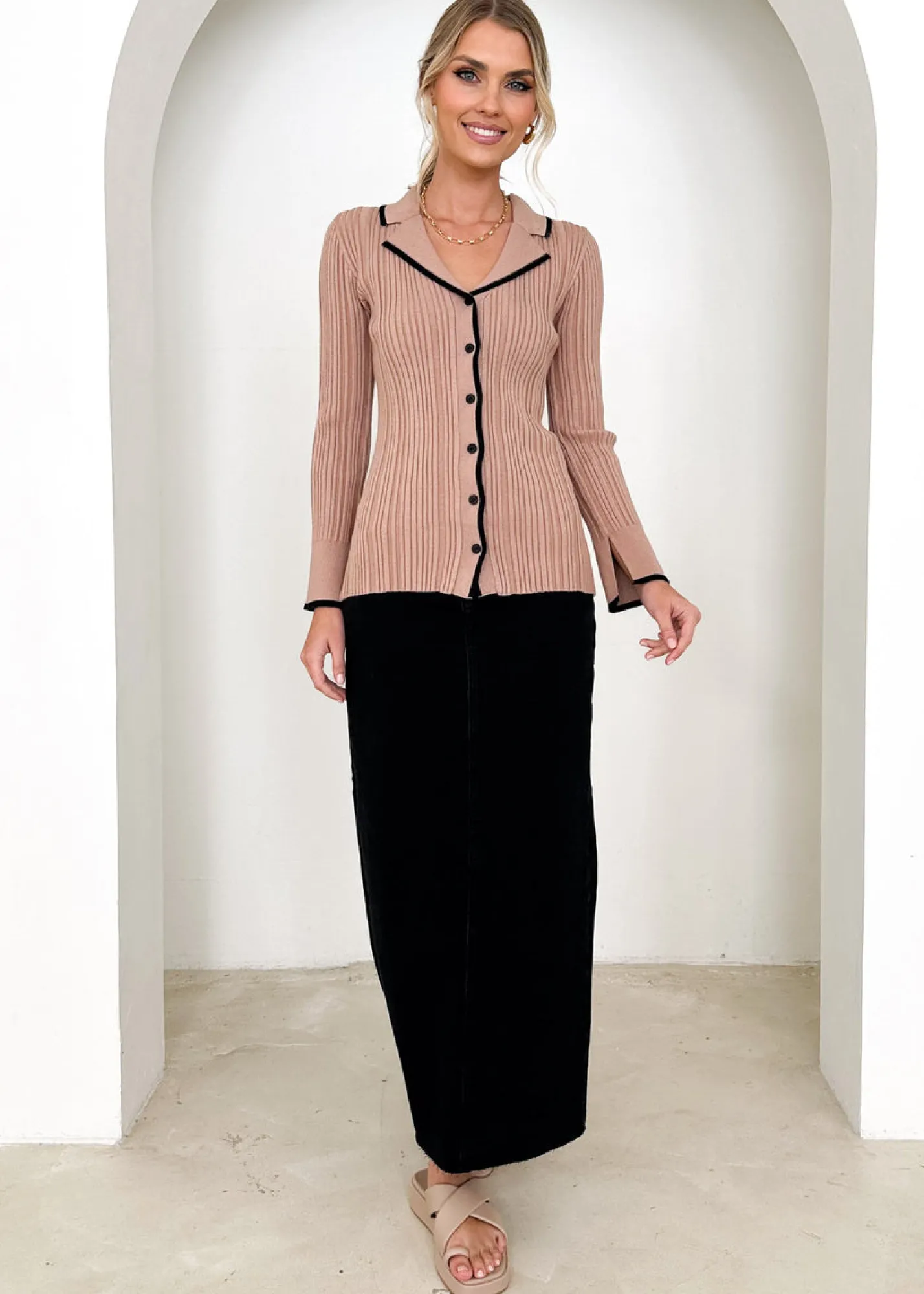 Women Gingham & Heels Basic Tops>Manda Knit Top