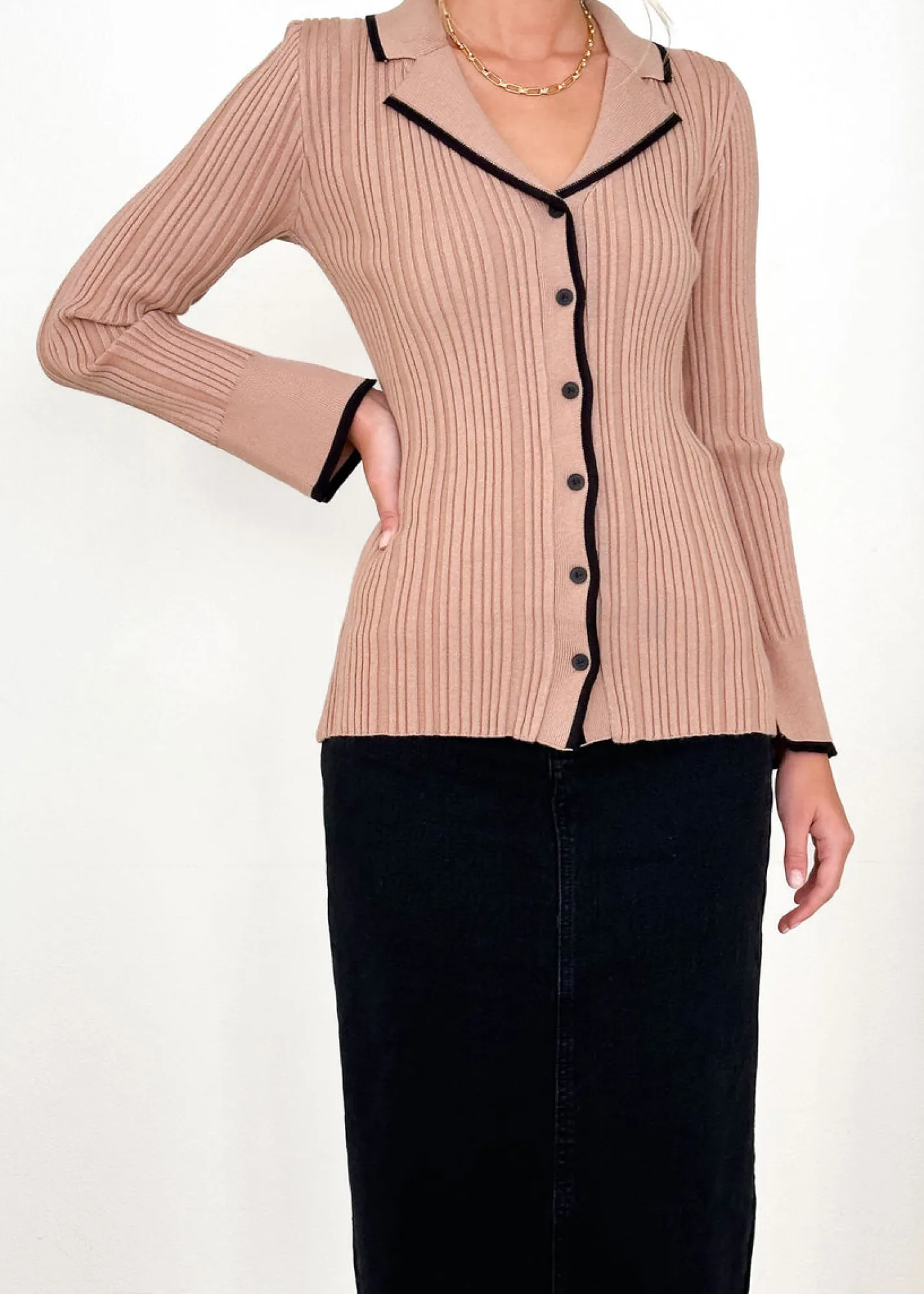 Women Gingham & Heels Basic Tops>Manda Knit Top