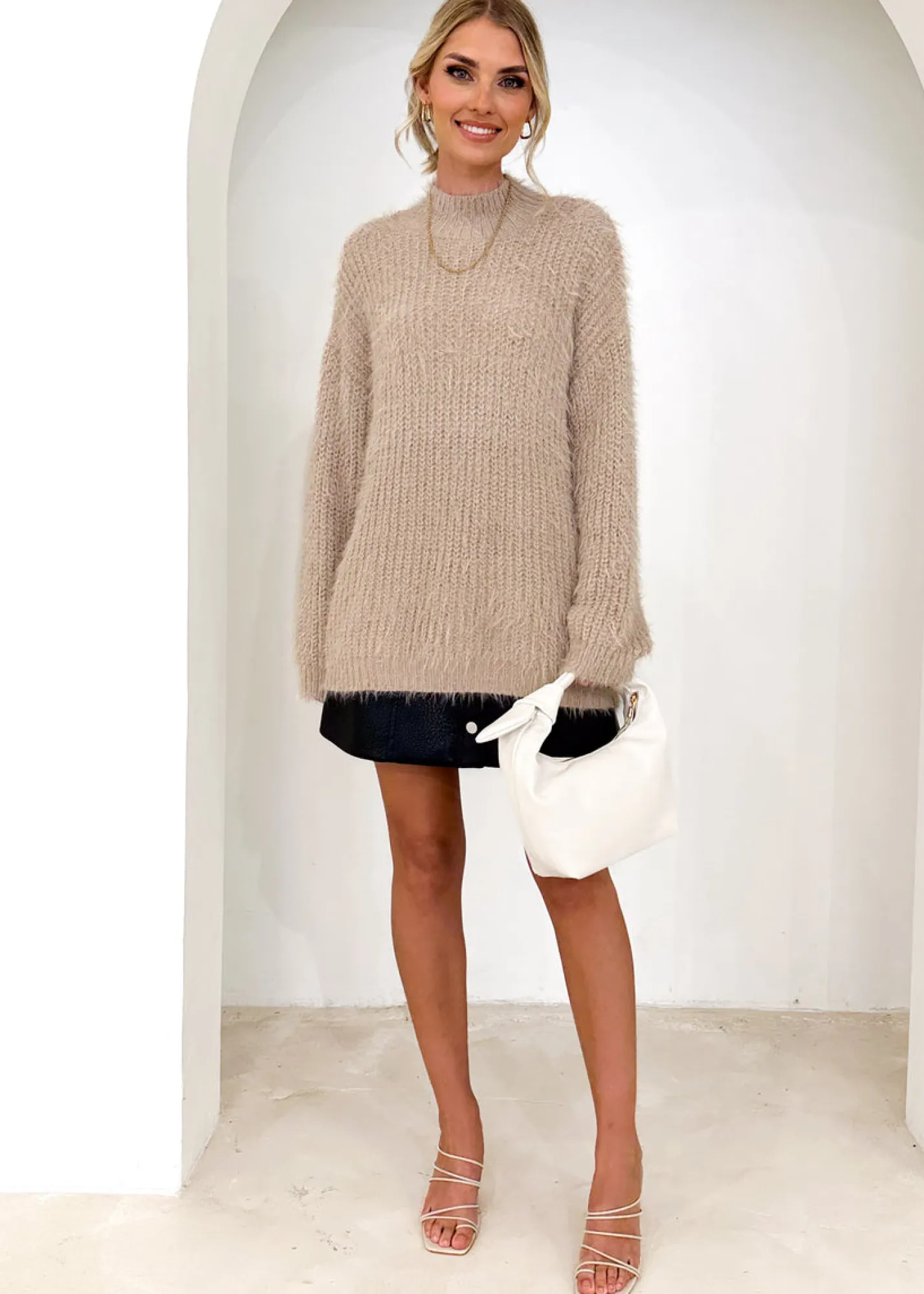 Women Gingham & Heels Sweaters>Marlisah Fluffy Sweater