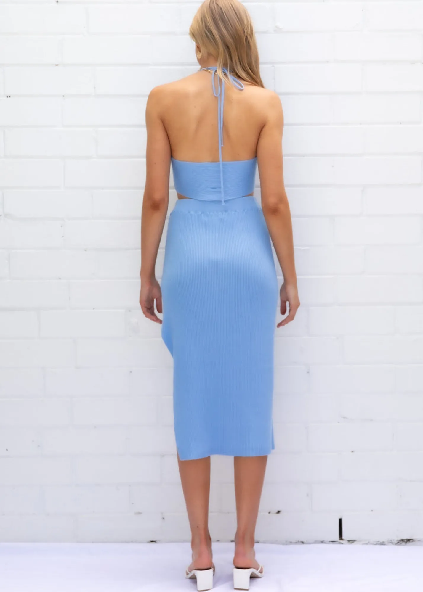 Women Gingham & Heels Knit Bottoms>Martini Knit Midi Skirt