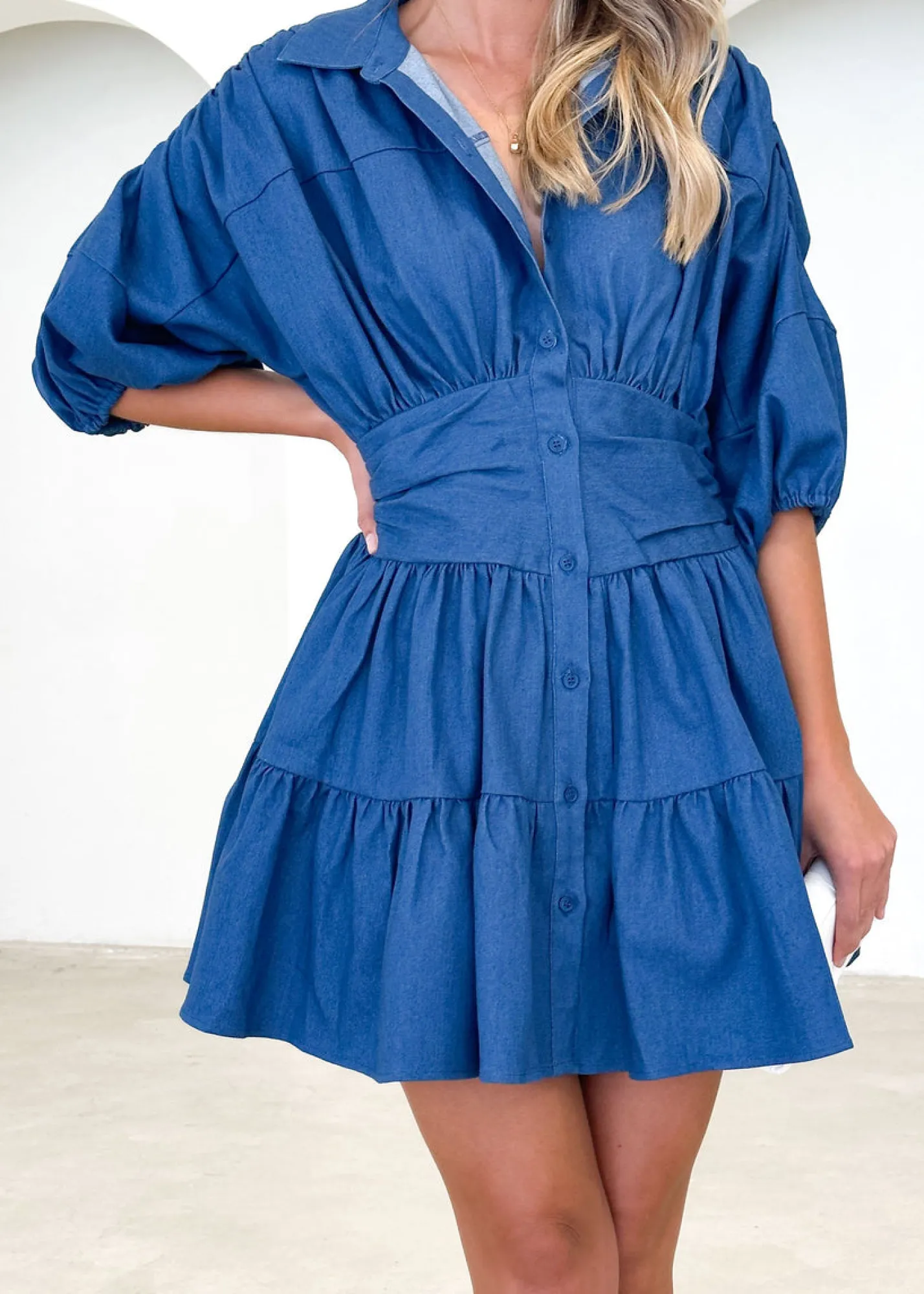 Women Gingham & Heels Short>Mathews Stretch Dress