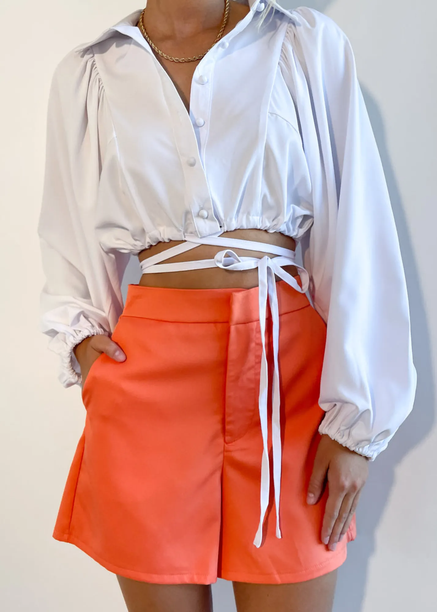 Women Gingham & Heels Crops>Matildi Cropped Blouse
