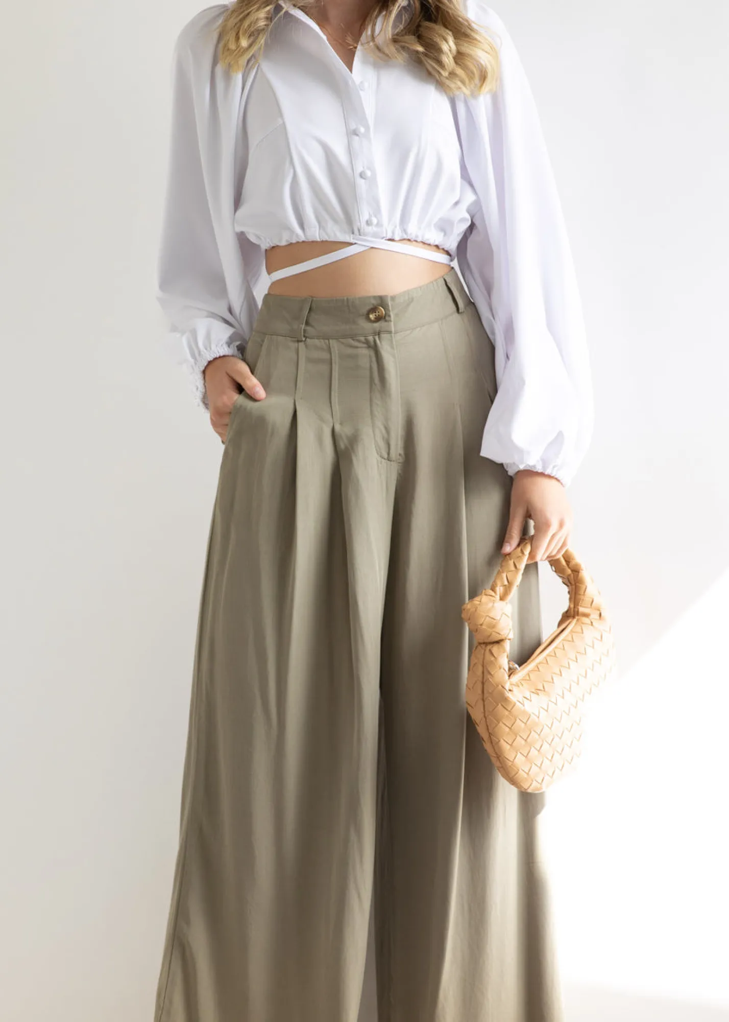 Women Gingham & Heels Crops>Matildi Cropped Blouse