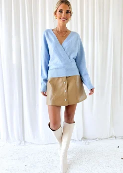 Women Gingham & Heels Sweaters>Mesha Crossover Sweater