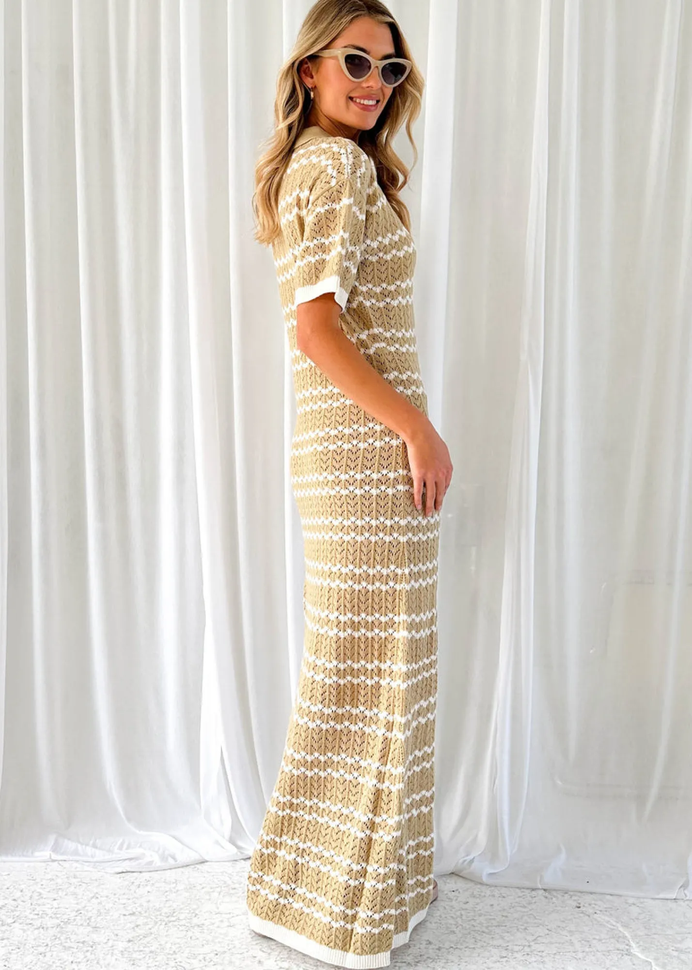 Women Gingham & Heels Knit Dresses>Molliana Knit Maxi Dress