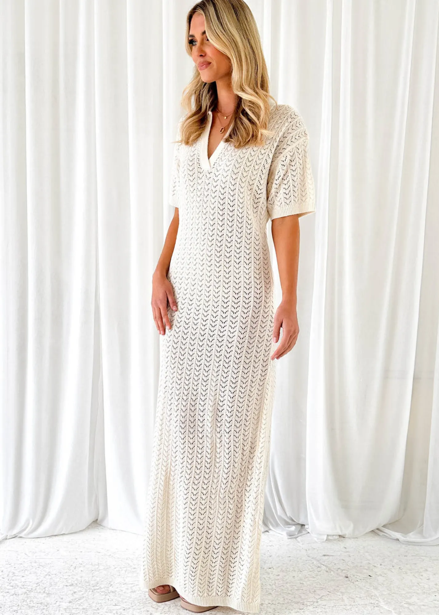 Women Gingham & Heels Knit Dresses>Molliana Knit Maxi Dress