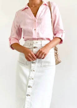 Women Gingham & Heels Shirts>Muscari Linen Shirt