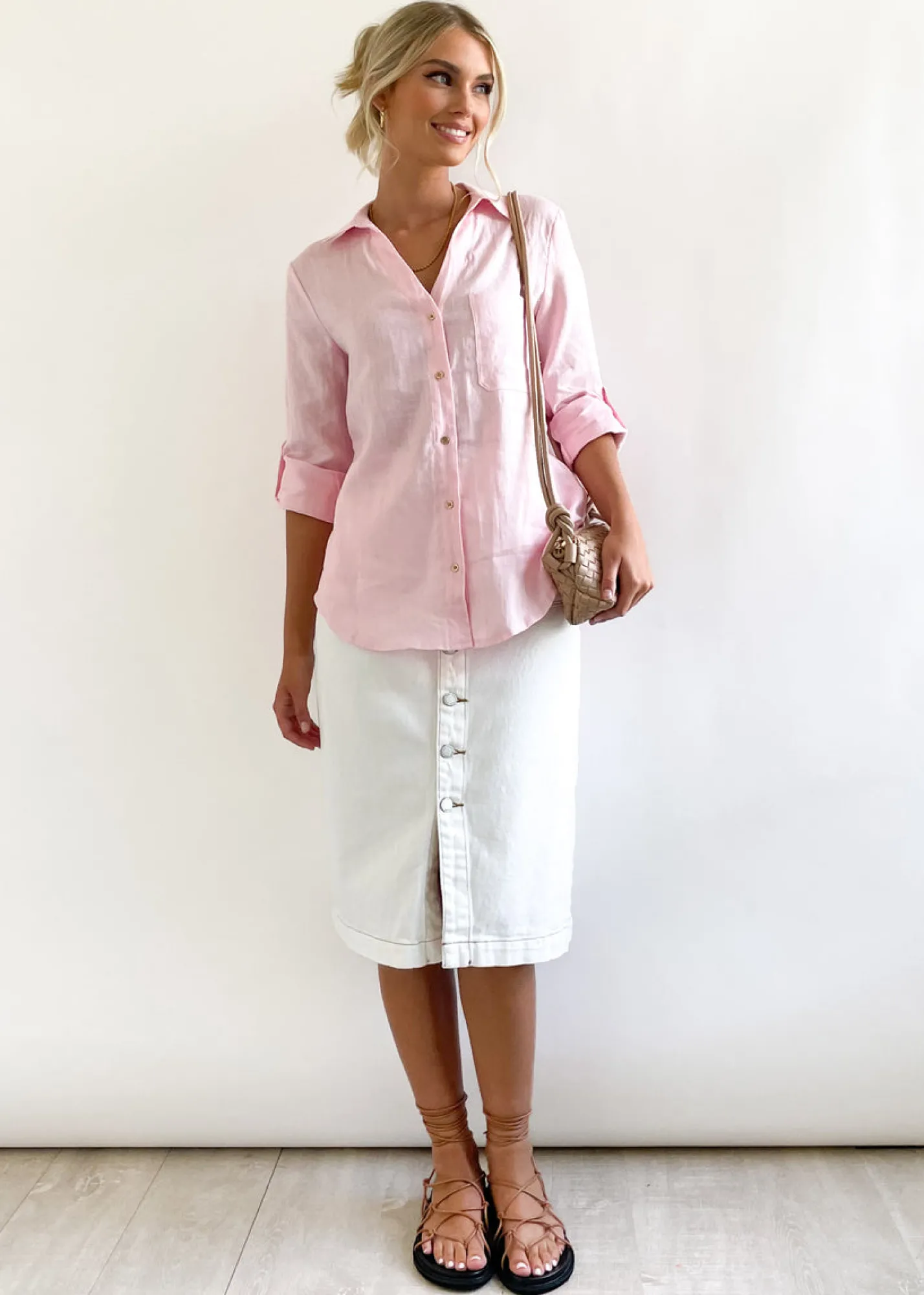 Women Gingham & Heels Shirts>Muscari Linen Shirt