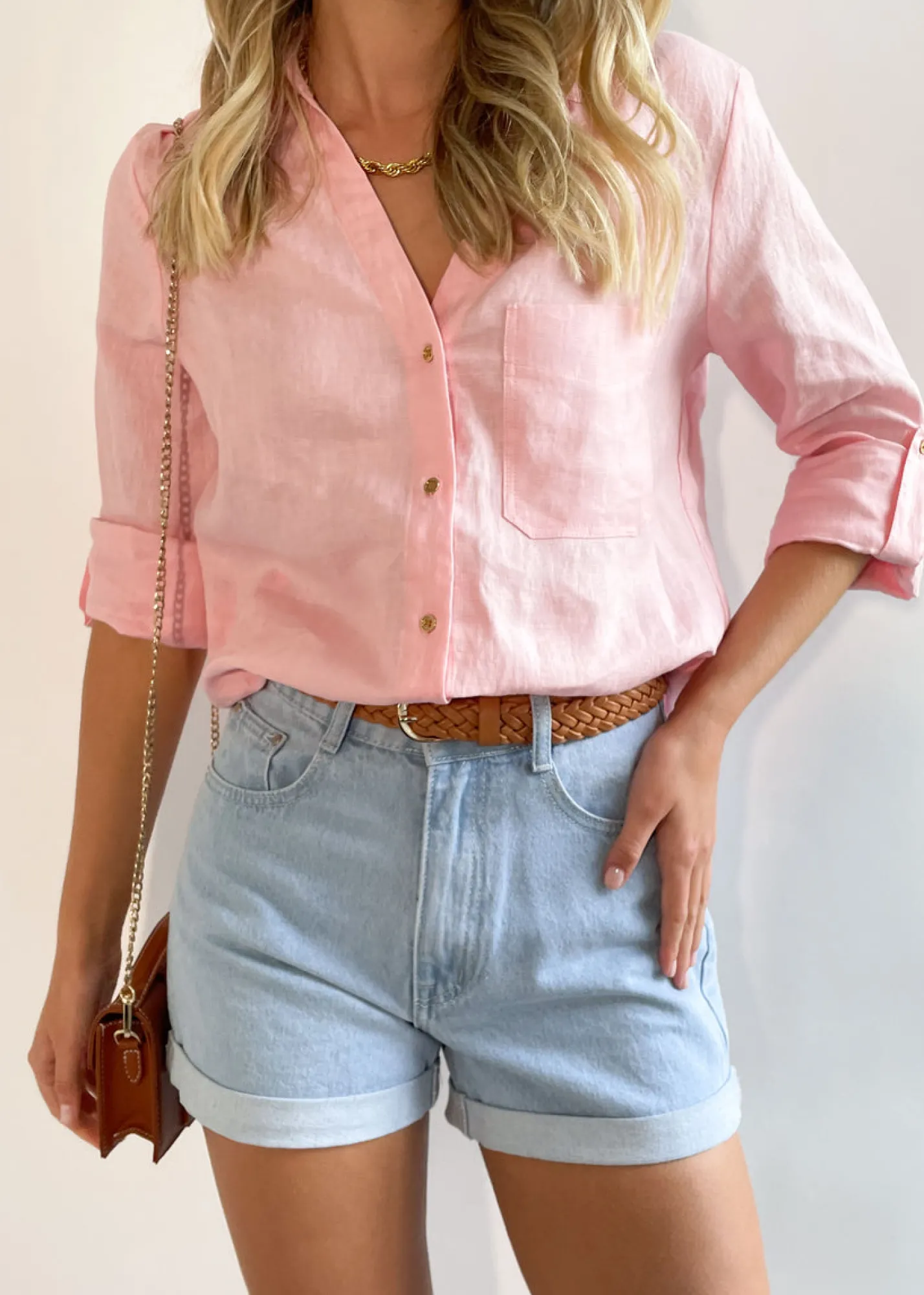 Women Gingham & Heels Shirts>Muscari Linen Shirt