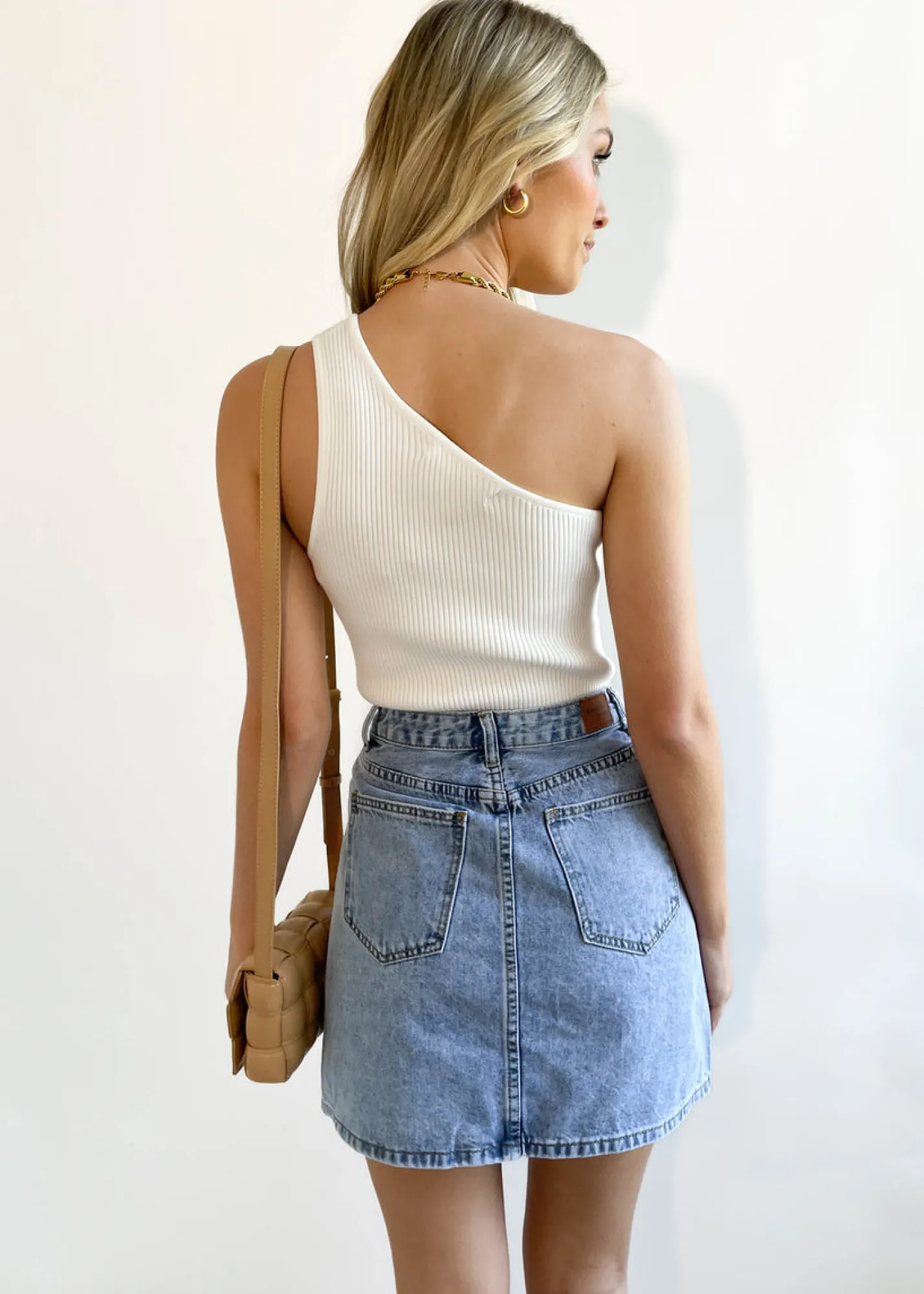 Women Gingham & Heels Skirts>Naura Denim Skirt
