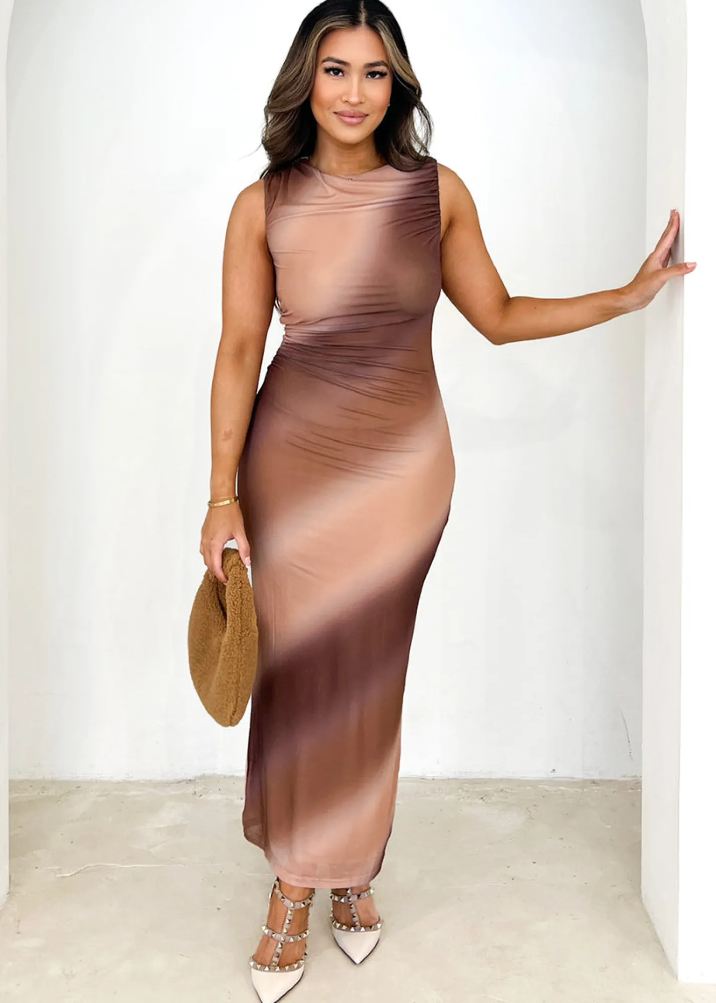 Women Gingham & Heels Midi>Nessa Mesh Midi Dress