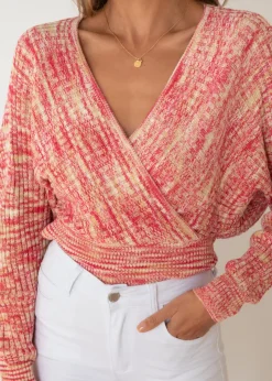 Women Gingham & Heels Knit Tops><noscript><img width=