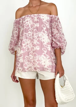 Women Gingham & Heels Blouses>Nielle Off Shoulder Blouse