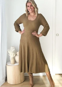 Women Gingham & Heels Knit Dresses>Orlah Knit Midi Dress