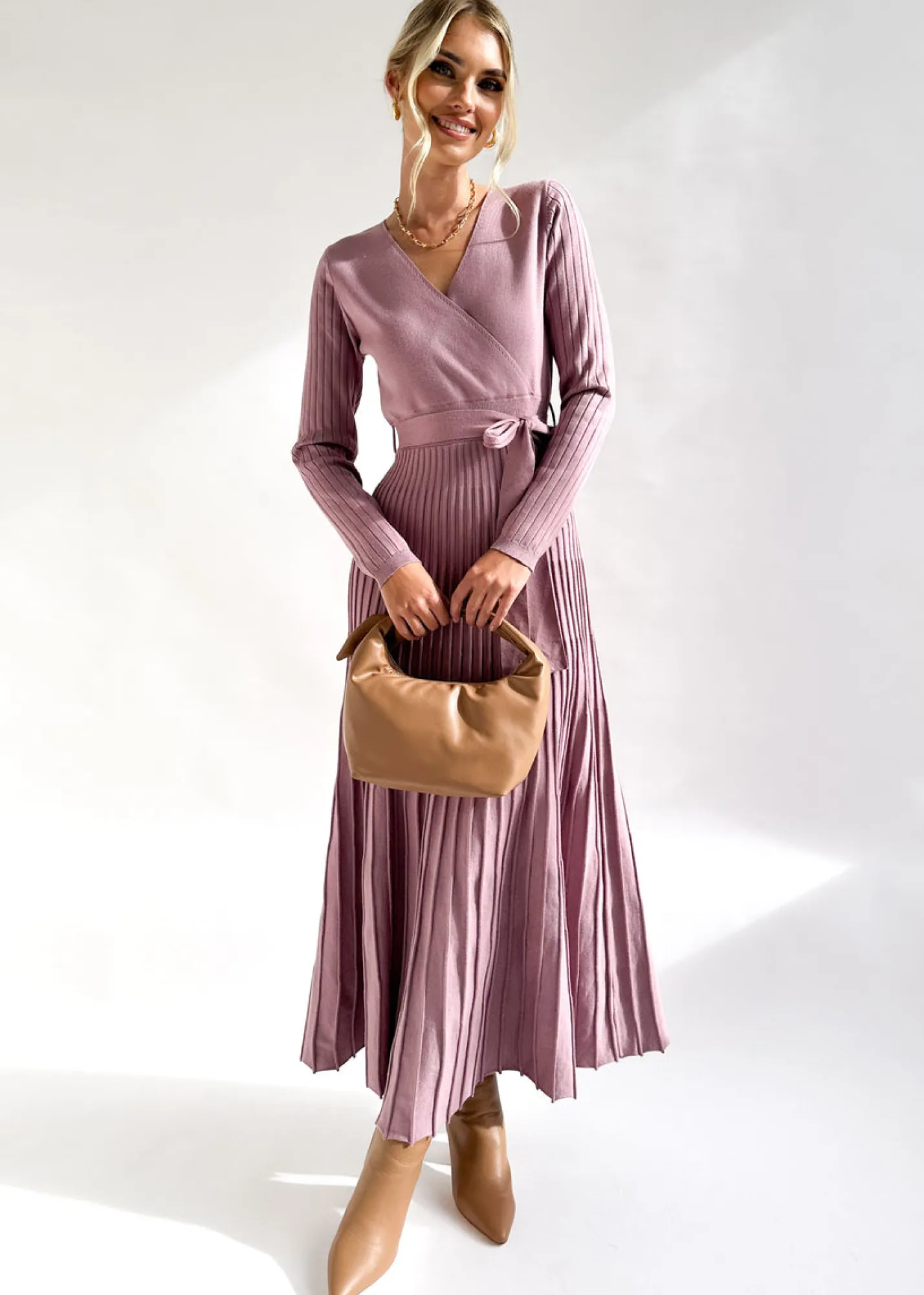 Women Gingham & Heels Knit Dresses>Ottile Knit Midi Dress