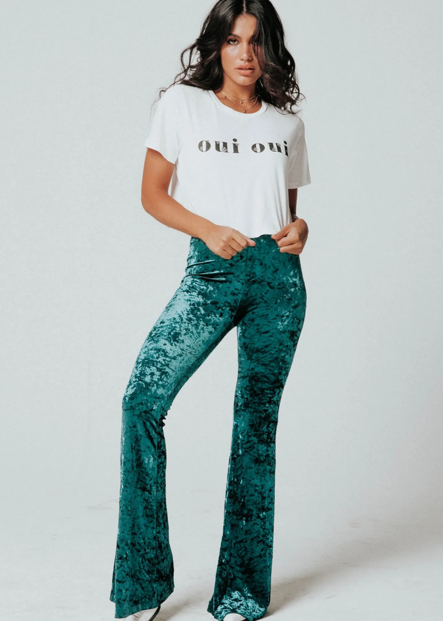 Women Gingham & Heels Basic Tops>Oui Oui Tee