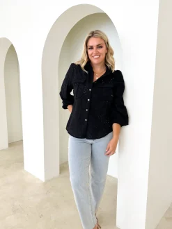 Women Gingham & Heels Blouses>Pamela Anglaise Blouse