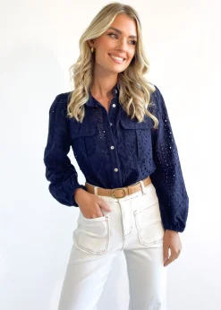 Women Gingham & Heels Blouses>Pamela Anglaise Blouse