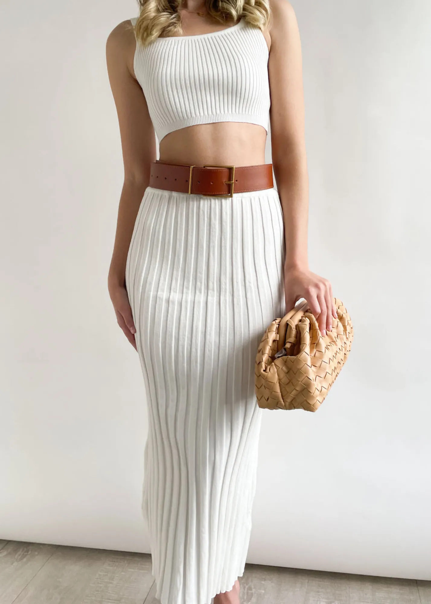 Women Gingham & Heels Sets>Passia Knit Crop