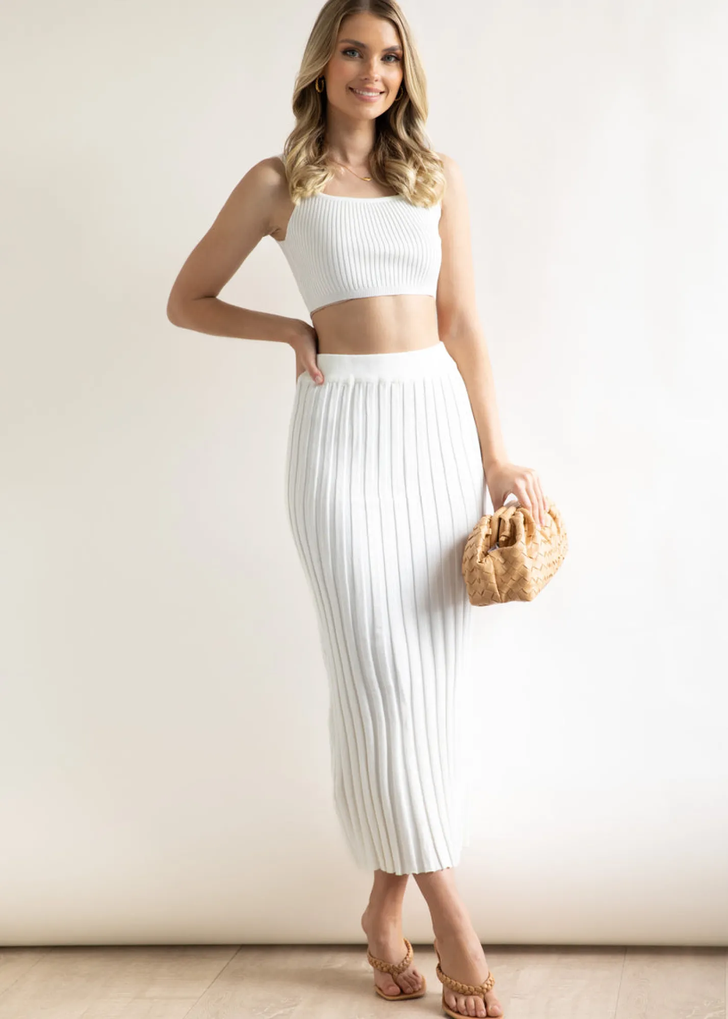 Women Gingham & Heels Sets>Passia Knit Crop