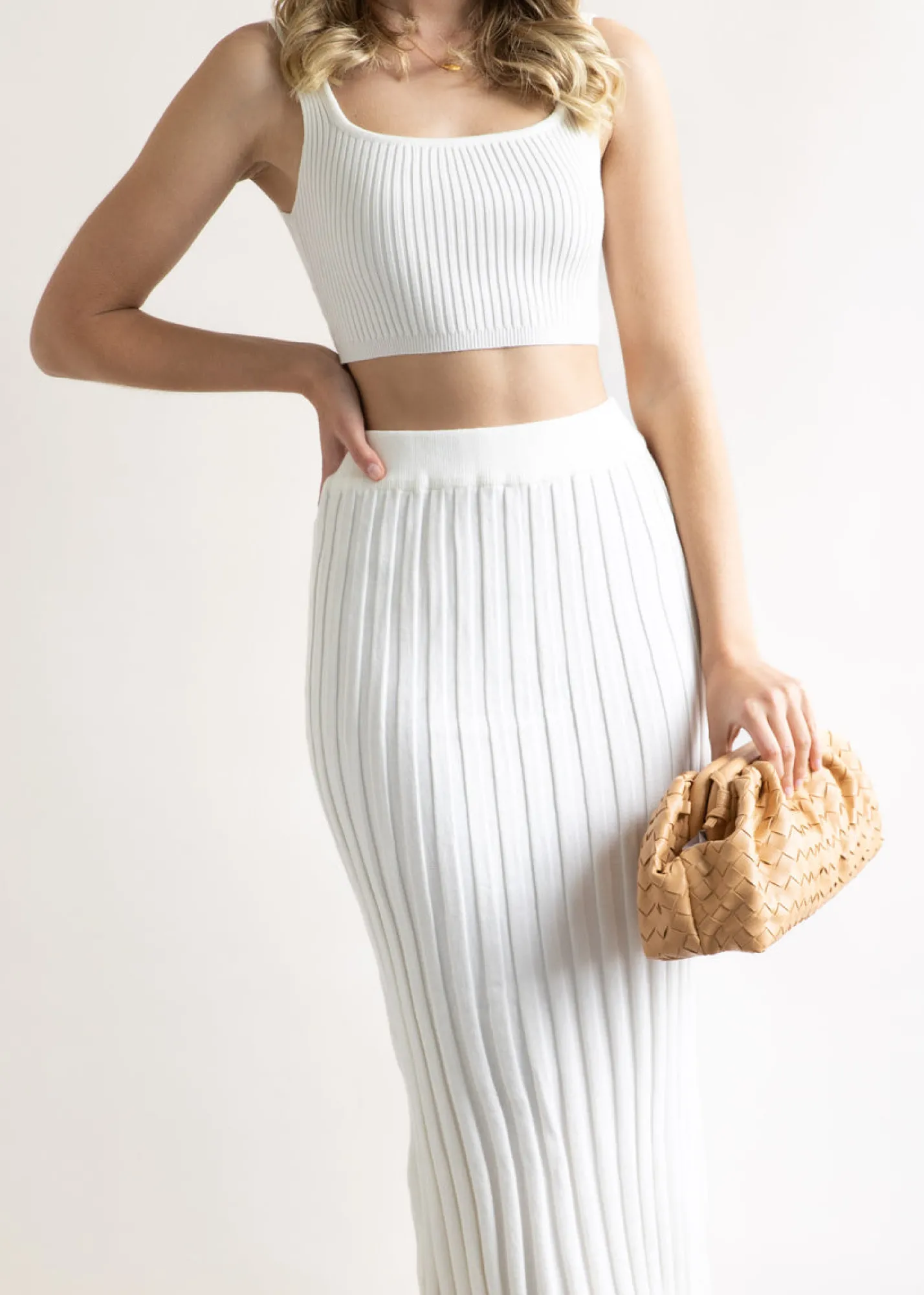 Women Gingham & Heels Sets>Passia Knit Crop