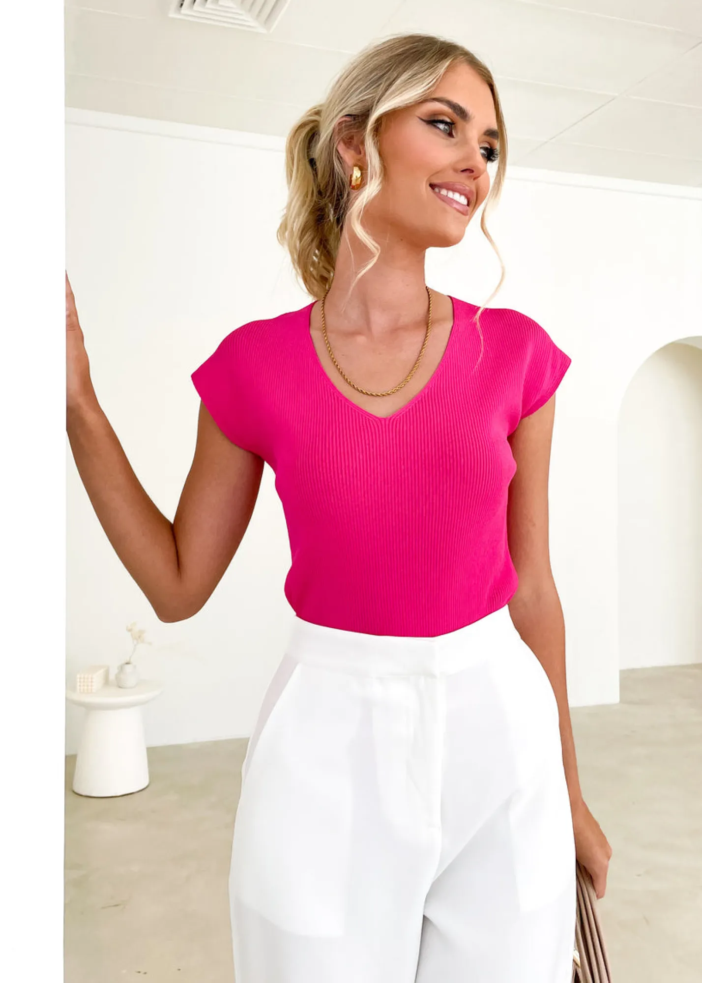 Women Gingham & Heels Basic Tops>Paterson Knit Top