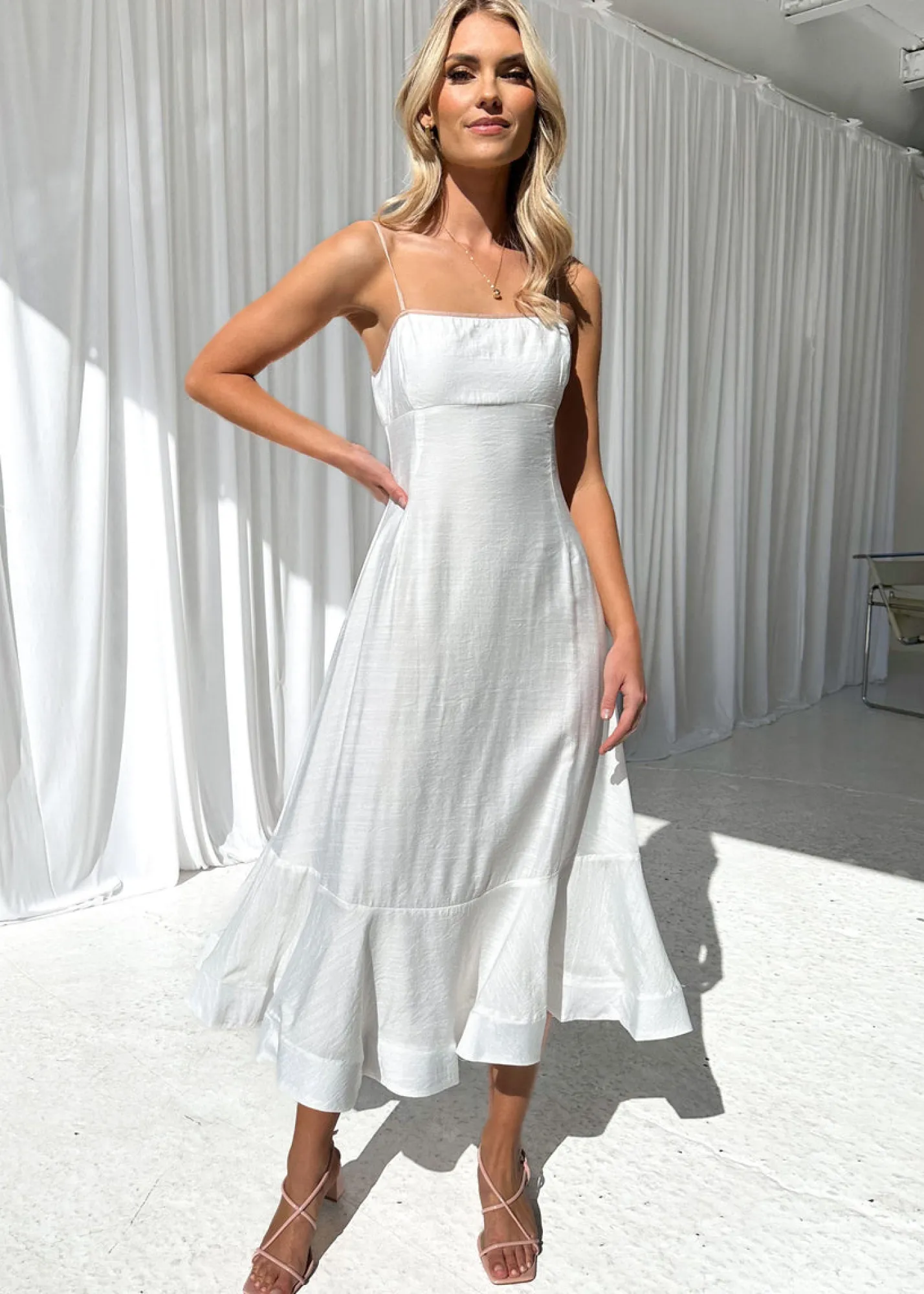 Women Gingham & Heels Midi>Patrice Midi Dress