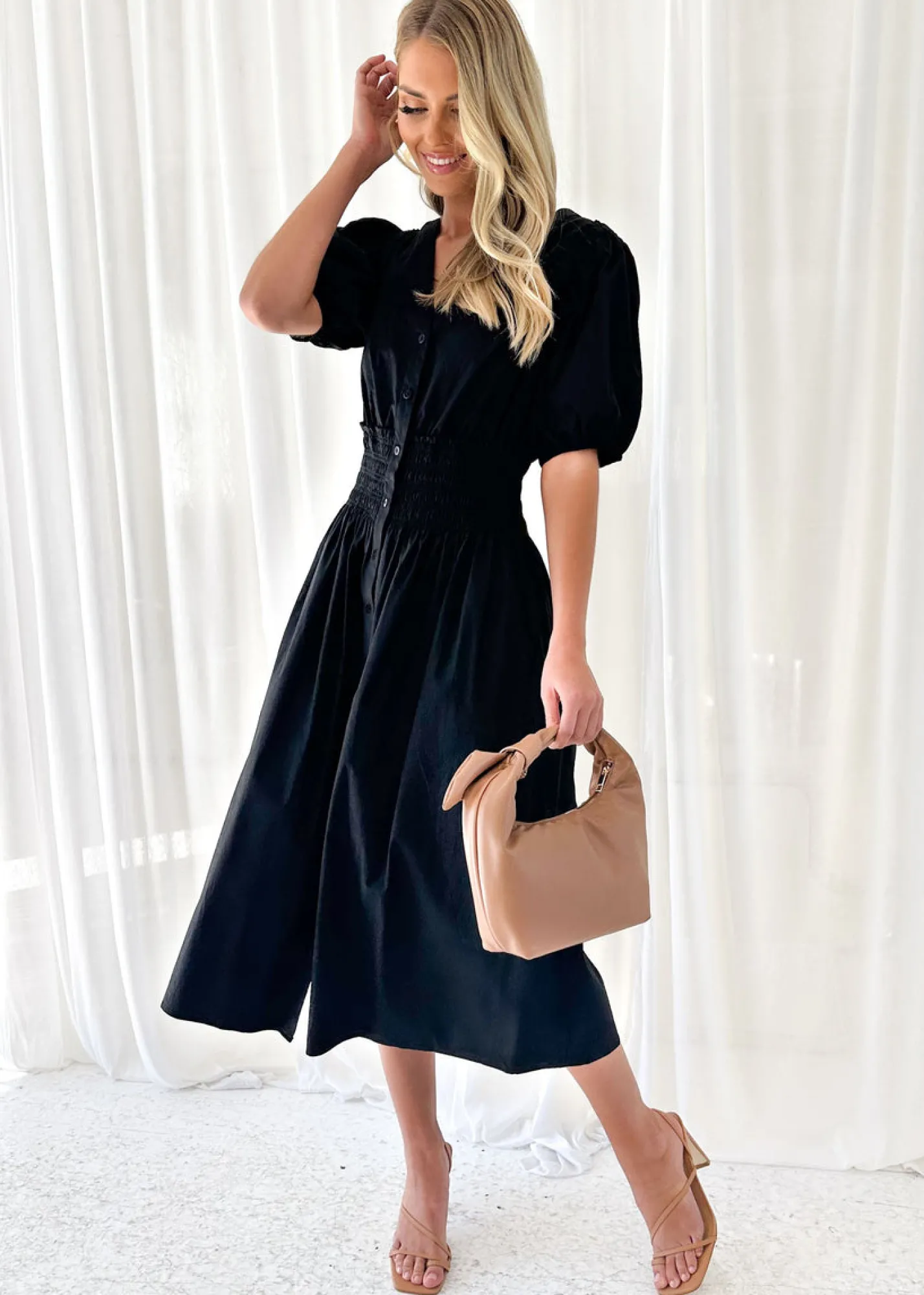 Women Gingham & Heels Midi>Pressy Midi Dress