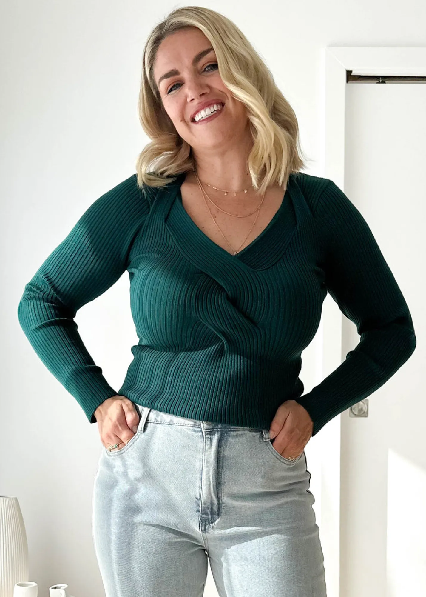 Women Gingham & Heels Knit Tops>Rayana Knit Top