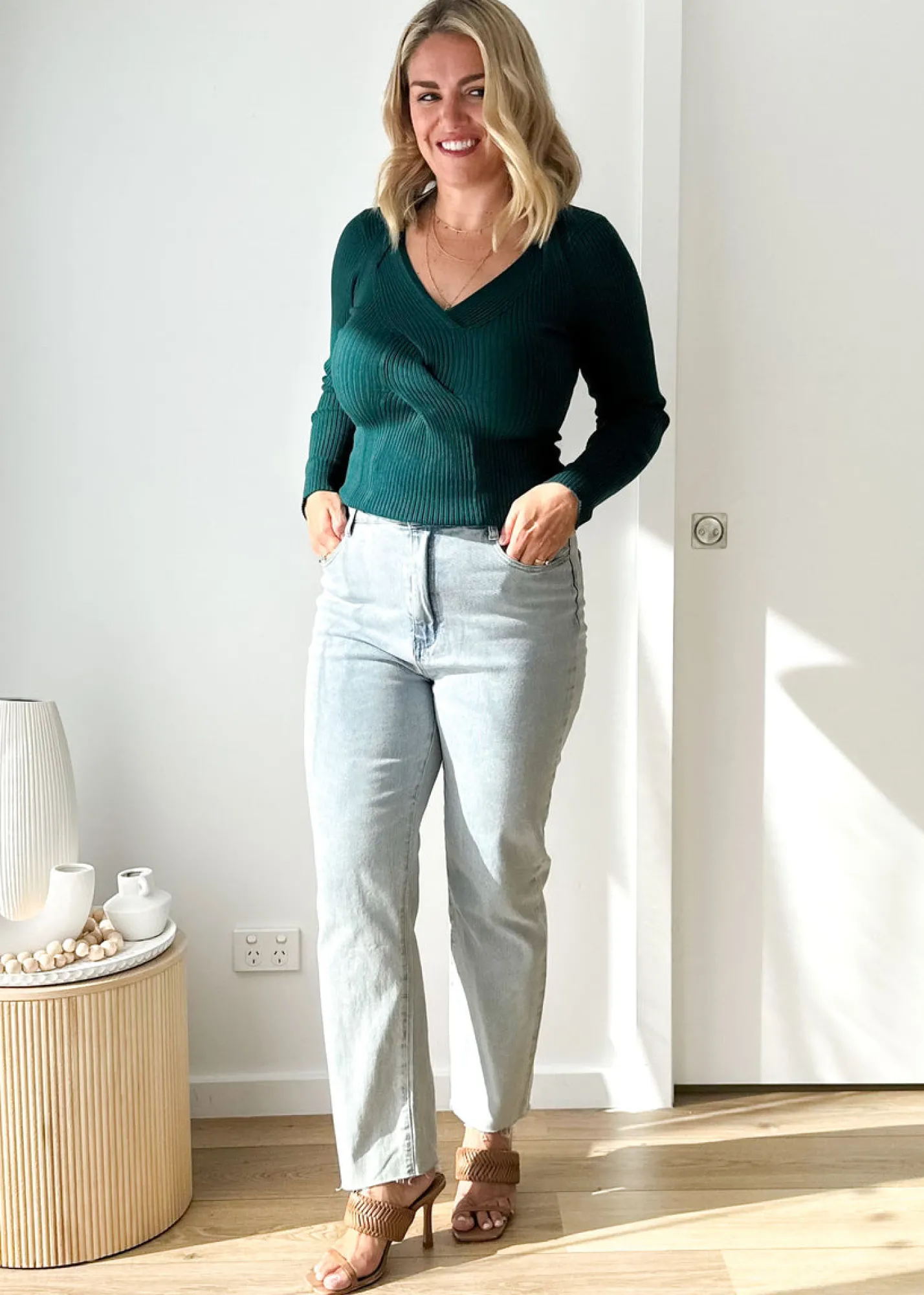 Women Gingham & Heels Knit Tops>Rayana Knit Top