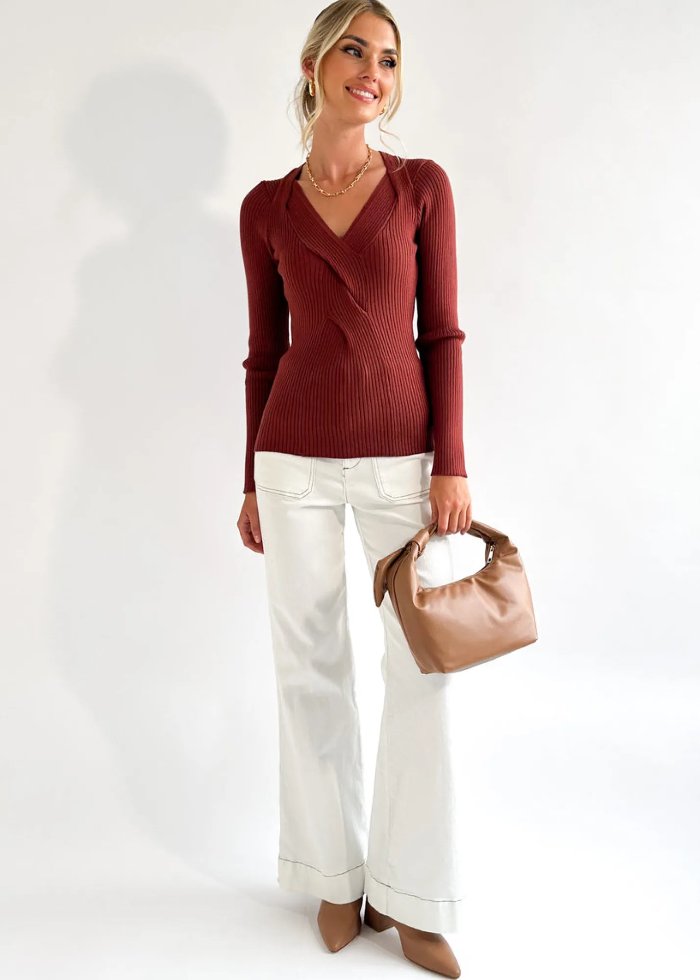 Women Gingham & Heels Basic Tops>Rayana Knit Top