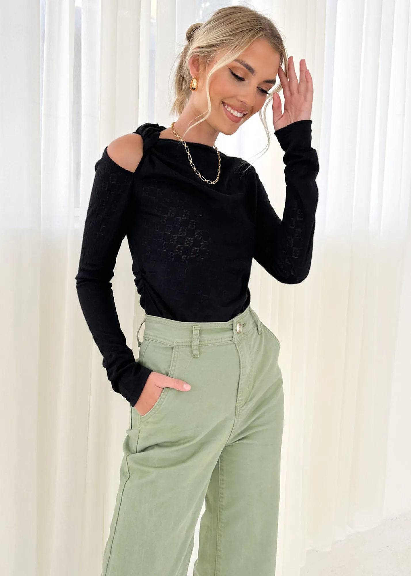 Women Gingham & Heels Knit Tops>Renne Knit Top