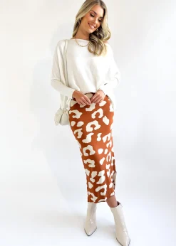 Women Gingham & Heels Skirts>Rennia Knit Midi Skirt