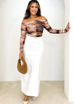 Women Gingham & Heels Off The Shoulder>Rita Off Shoulder Top