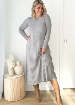 Women Gingham & Heels Knit Dresses>Robine Knit Midi Dress